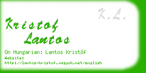 kristof lantos business card